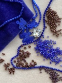 Набор "Бархатные цветы" сине-фиолетовый